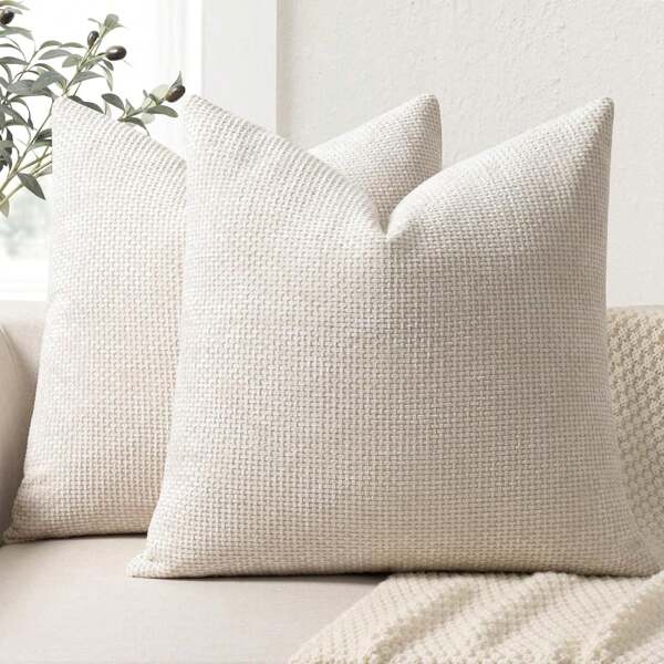 1pc Chenille Decorative Pillow Case, Soft Textured Luxury Throw Pillow Cover For Bed And Living Room Sofa
