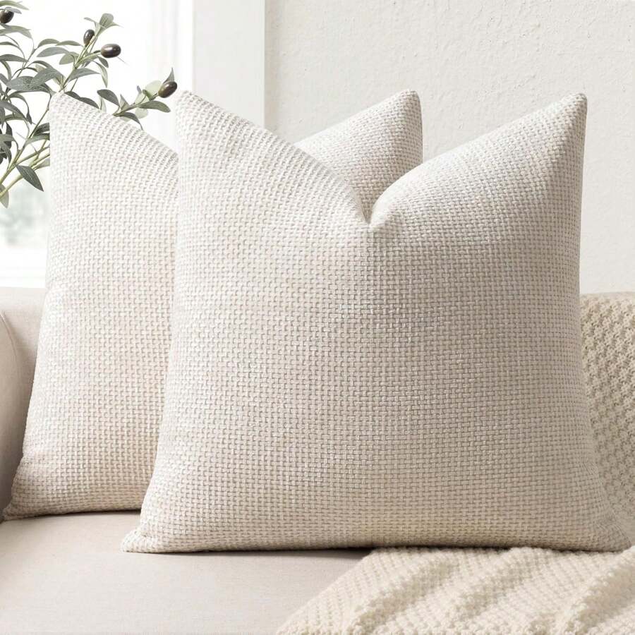 1pc Chenille Decorative Pillow Case, Soft Textured Luxury Throw Pillow Cover For Bed And Living Room Sofa