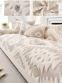 1pc All Season Sofa Cushion Cover, Warm Thickened Sofa Seat Protector, Modern Minimalist Anti-Slip Sofa Slipcover, Dust-Proof And Washable, Soft And Fade-Resistant, Pet-Friendly, Fits L-Shaped Sofa And 1/2/3/4 Seater Sofa