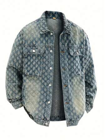 Chaqueta vaquera de manga larga con estilo de moda callejera retro estadounidense, nicho, otoño