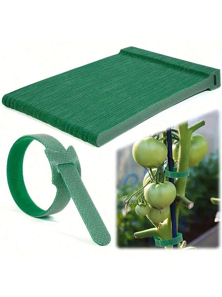 20/50 Stück verstellbare Gartenpflanzenbinder - Nylon Klettverschluss Rankhilfen für Tomaten, Gurken usw., flexibles Gartengitter-Designsystem, grün