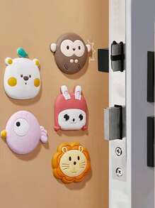 4 Stücke Cartoon Kreativ Türgriff Puffer Silikon Türstopper Schutz, zufälliger Stil, Babyzimmer Deko, dekoriere dein Zuhause mit einfacher, lustiger Installation