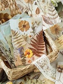 23 张/包压花复古风格装饰纸，花卉和情书系列，适用于礼物、办公室、家庭、标记、标签、教室、娱乐、学生手工日记、风景 DIY 装饰贴纸学校用品、返校