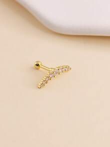 1pc Zirconia 9-Piece Rhinestones Cartilage Ear Stud, Minimalist & Practical Multifunctional - Golden 2 - View 14