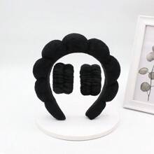 1/3 Pcs Spa Headband For Washing Face Wristband Set, Skincare Makeup Headbands For Women, Bubble Make Up Headbands Teen Girl Gifts