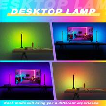 NBBUFF Thanh đèn RGB 2 chiếc cho máy tính, đồng bộ nhạc thông minh, đèn LED RGB IC có ứng dụng và điều khiển từ xa, đèn chiếu sáng xung quanh dùng nguồn USB, đèn nền TV chơi game đổi màu, cho màn hình máy tính để bàn - Ánh sáng bầu không khí máy tính để bàn - Xem 3