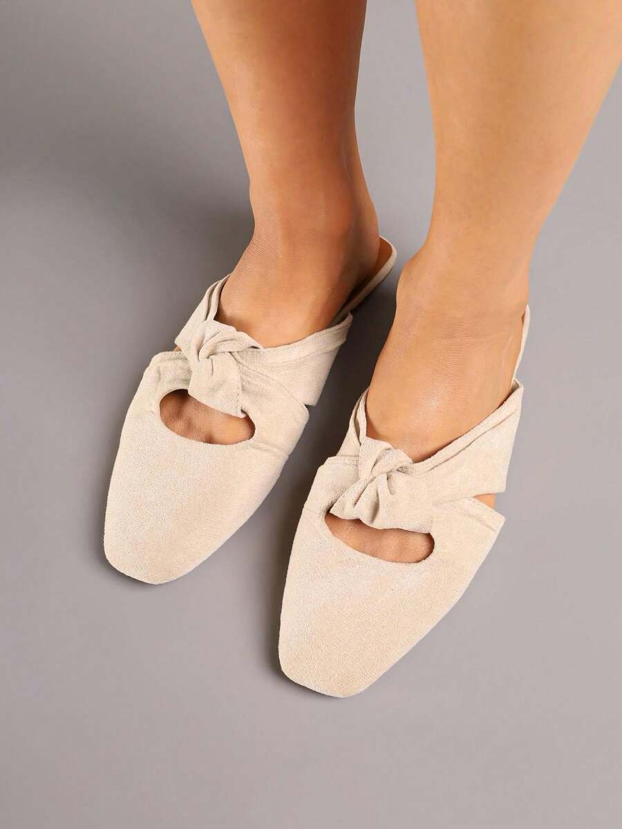 Chanclas decoradas con nudos - Beis - Ver 1