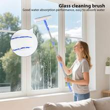 AutoFu Window Glass Cleaning Washing Kit Equipment Pole Squeegee Microfiber Cleaner, Telescopic Squeegee, 2-In-1 Use Height Adjustable, Non Scratch, Make Your Window Shine And Bright! - Silver - View 3