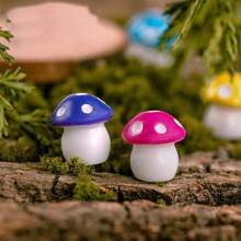 50/100 قطعة فطر صغير من الراتنج 8 ألوان، أشكال فطريات صغيرة، فطريات راتنجية صغيرة، فطريات بلاستيكية صغيرة للجملة لديكور منزل الدمى وحديقة الفراشات المصغرة وتزيين الحوض المائي