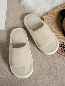 نعال منزلية كاجوال للنساء، ذات لون أحادي مفتوحة من الأمام، قاع مسطح بارتفاع 2 سم، من مادة EVA خفيفة الوزن مانعة الانزلاق، مريحة للاستخدام في المنزل والنوم وداخلي وخارجي، مناسبة للخريف والشتاء - رمادي - مشاهدة 5