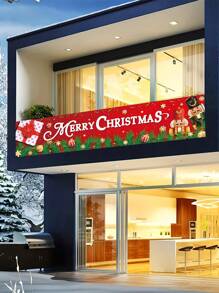 1 pezzo Striscione di Natale alla moda 2025 con 3 dimensioni (Tromba/Media/Grande), motivo di Babbo Natale, pupazzo di neve e bastoncino di zucchero, decorazione per esterni/interni resistente per cortile/giardino/portico/prato, perfetto per forniture per feste di Natale e decorazione estetica per stanza/dormitorio/camera da letto/casa