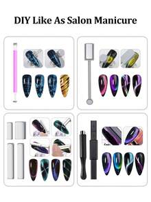 Beautizon Nailartlab Bộ 8 nam châm dán móng mắt mèo đa năng, nam châm nam châm, keo dán móng mắt mèo, dụng cụ làm móng, đồ dùng làm móng, dụng cụ làm móng, dụng cụ làm móng, trở lại trường, móng tay, dụng cụ làm móng để dán móng, dụng cụ làm móng chân - Nhiều màu - Xem 4