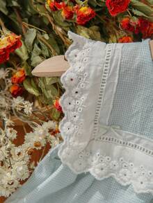 Girls' Lightweight Sleeveless Plaid Dress, Spring/Summer - Green - View 6