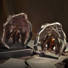 1pc Premium Crystal Bat Model, Giant Bat Teaching Specimen Bookend Novelty Gift Student Educational Tool Resin Craft, Transparent Natural Insect Spider Specimen, Rare Giant Insect Spider Bat From Primeval Forest, High-End Crystal Decor Ornament, Best Crystal Craft Gift For Meetings, Events, Parties - Multicolor - View 2