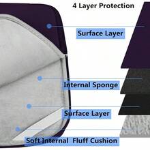 Funda para portátil de 15.6 pulgadas, cubierta protectora a prueba de golpes y duradera, maletín con tapa compatible con portátiles de 15.6 pulgadas de HP, ASUS, etc., color negro - Morado oscuro - Ver 2