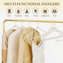 5pcs Transparent Acrylic Multi-Function Clothing Hangers, Home Use