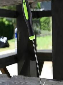 1 Stück schweres Metall U-förmiges Dichtungsabzieher für Garten, Rasenrisse und Plattenfugen - Grün und Schwarz Griff Rasenlockerwerkzeug, Fenster Schirm Halter Ersatz Haken, Dichtungsabzange, perfekt zum Jäten und Bodenräumung, Plattenfugensäuberer | U-förmiges Design | Metallstruktur