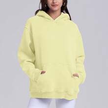 FAIABLE Mens Hoodies Oversized Unisex Wash Hoodie Heavyweight Fleece Vintage Cotton Sweatshirt Men Women Streetwear - 黃色 - 查看 2
