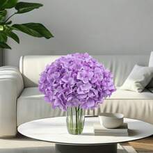 1/5/10/20pcs Hydrangea Artificial Flower Heads With Stems,Fake Hydrangea Flowers, Table Arrangement Decoration Silk Flower, Purple Fake Flower For Home Office Party Wedding, Fake Plants, Spring Decor, Room, Desk, Garden Decor, Room Decoration Stuff, Valentine Day, Gift