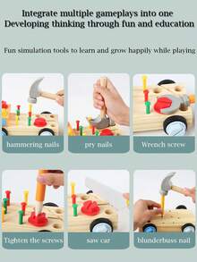 Children's Educational Play House Toys, Screw Disassembly, Assembly, Nut Building Blocks, Simulation Nail Knocking Repair Multi-Functional Tool Table Toys