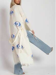 Cotton Gauze Print Kimono - 自然的 - 查看 4