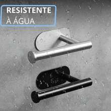 Suporte para Papel Higiênico Inox com Fixação Adesiva – Design Moderno