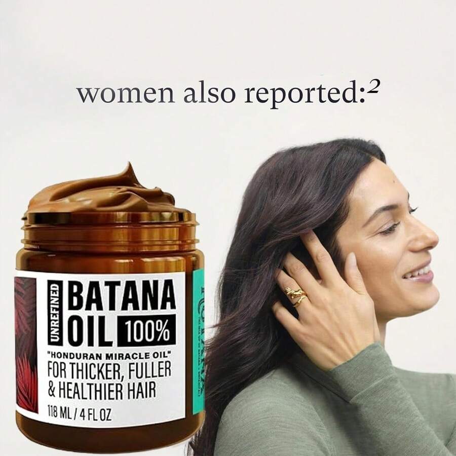 Batana Oil Hair Mask For Dry Damaged  Natural Batana Hair Mask Organic Prevent Hair Loss With Rosemary Biotin, Helps With Frizz, Split Ends, Texture & Shine For Men & Women Unrefined Batana Oil For- Authentic & Organic Dr Sebi Batana Hair Mask From Honduras - Natural - 紫紅色 - 查看 1