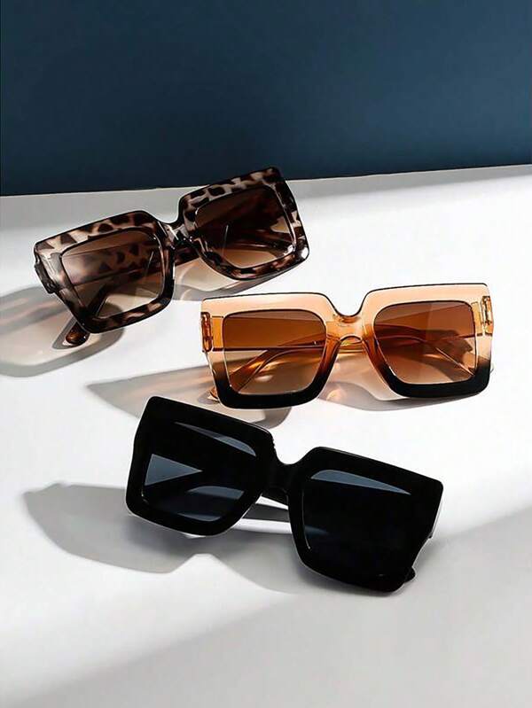 1 Stück/3 Stücke Retro quadratische Box im Leoparden Boho-Stil, geeignet für Strand-/Reisestil Brillen | Passende Brillen für Geschäft und Lässig sowie Winter tragen.