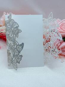 10 piezas/250g Tarjetas de invitación metálicas brillantes para boda, decoración de fiesta de cumpleaños, tarjetas de felicitación personalizadas con brillo (sin incluir tarjeta interior ni sobres)