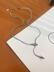 1 件优雅蛇骨项链，不锈钢蛇形链适合女性日常佩戴 - 蛇形項鍊 - 查看 5