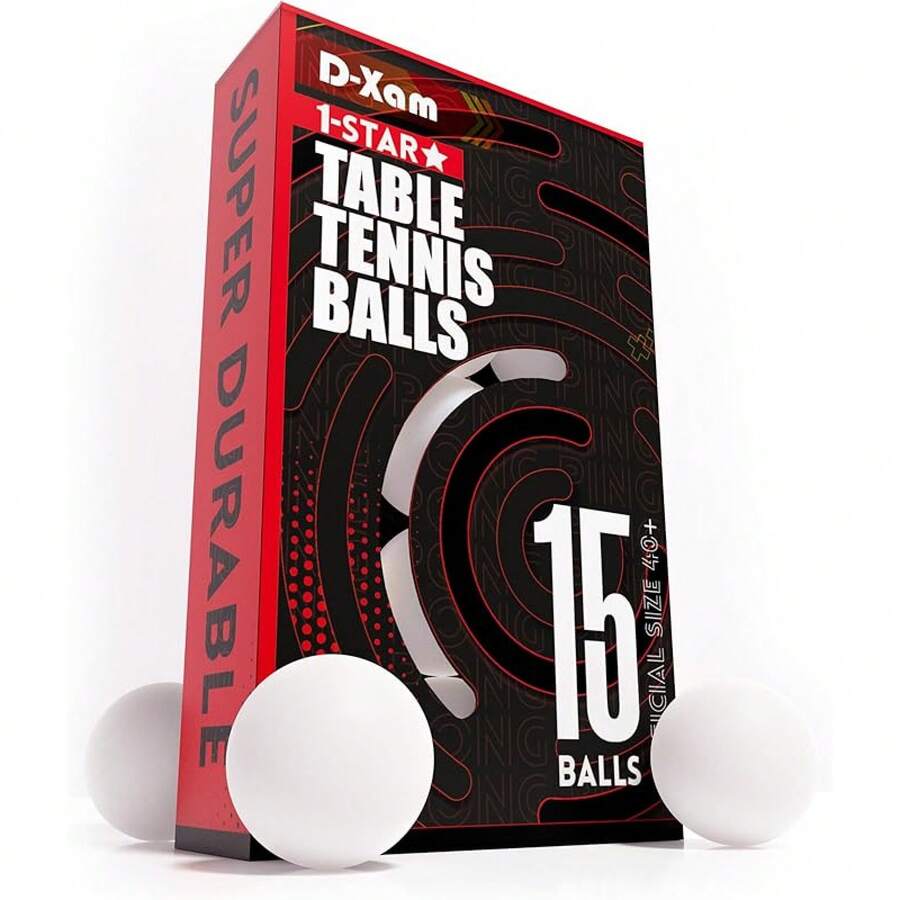 Ping Pong Balls White 15 Or 50 Pack, Professional ABS Table Tennis Ball 1 Star 40mm Official Size + Weight, For Training & Practice - Durable High Performance