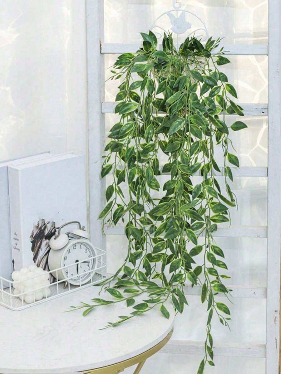 1/2/3pcs Artificial Vines Leaves Garland, Decoration Indoor Fake Greenery Foliage,3D Faux Green Vine Hanging Decor,For Scenery Backdrop, Cafe, Exhibition Hall, Washable, Valentine Day, Gift Gifts Birthday Graduation,Tropical Leaf Vine,Bring Nature Indoors Without The Watering Hassle,Stunning Decor For Home,Office And Events,No Wilt,No Fade,For Bedroom,Room Wedding Decor,Wall Indoor Outdoor Decoration - Multicolor - View 1