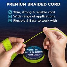 TECEUM Micro Paracord – 118 Mm X 125 Ft – Micro Utility Cord – Thin Braided Paracord Rope – Best Crafting, Projects, Fishing, Camping – Wind Chime – Survival Strong String - Fluo Green - 查看 9