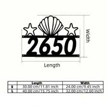 1PC Contom Shell Star Metal House Number Sign, Personalized Address Plaque With Bold Numerals, Durable Metal Wall Art For Entryway, No Electricity Needed, Modern Home Garden Decor, Housewarming Gift For Boys Girls Room Decor School Supplies, Back To School