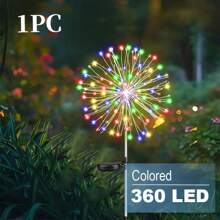 1PC Dandelion Gardening Landscape Outdoor Waterproof Fireworks Light Wedding Decoration Holiday Lawn Light 8 Lighting Modes Household Color, Warm White, White, 60/150/200/240LEDs Multiple Models Available
