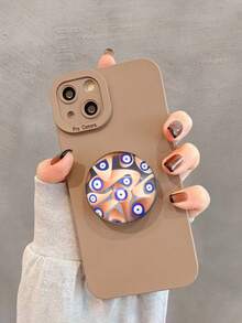 时间宝石蓝色玻璃圆形图案，气囊水晶手机支架，手机推拉支架，手机握把，邪眼玻璃桌面推拉支架，适用于手机伸缩支架平板电脑小礼物，手机配件，弹出式插座手机握把兼容 、Android 手机，生日、家人、朋友的礼物推拉式手机握把 - 彩色 - 查看 5