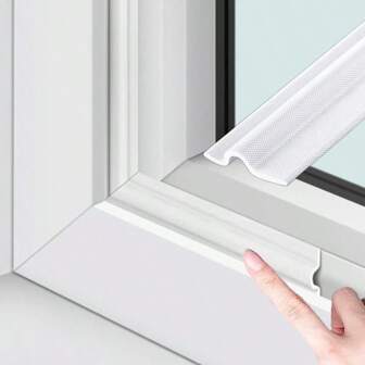 10m/8m/6m/4m/2m Tiras de sellado autoadhesivas - a prueba de viento, a prueba de sonido, a prueba de polvo, prevención de insectos, anticolisión, aislamiento acústico y ahorro de energía - Aplicable para puertas y ventanas de plástico y acero - Fácil aplicación (Blanco)