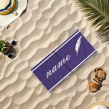 可定制羽毛图案沙滩巾，采用优质浴巾面料制成，可个性化定制姓名，适合夏季海滩、户外旅行、露营、游泳和瑜伽 - 多色1 - 查看 6