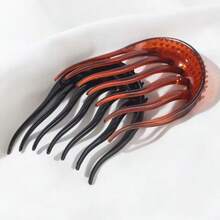 1 件女士发型梳，带塑料发夹，打造休闲马尾辫，黑色塑料发侧梳，增高发型工具，美发马尾辫夹，发饰，适合女性和女孩的日常派对礼物，圣诞节/情人节礼物