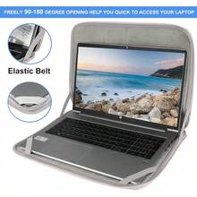 Laptop Sleeve 15.6 Inch, Durable Shockproof Protective Cover Flip Case Briefcase Carrying Computer Bag Case Compatible With 15.6 Inch HP, ASUS, , , Notebook, Computer, Black - Hồng - Xem 3