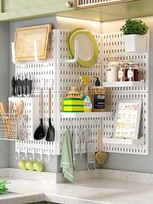 مجموعة كاملة من حوائط مثقبة على شكل طبق، حوائط مثقبة على شكل طبق، رف تخزين لعرض الملحقات البلاستيكية بدون ثقب، حائط مدخل "اصنعها بنفسك"، خطافات، سلال، خطافات فاصلة، حائط عرض للتخزين، رف عرض متعدد الوظائف، رف عرض مدخل بلاستيكي ABS، شبكة رمادية على شكل قرص العسل، مع فتحات براغي مخفية، شاشة مفاتيح/توسعة رأسية/شاشة غرفة حاسوب/مكتب منزلي/مطبخ/استوديو/متجر عالمي، تخزين لعيد الأضحى - متعدد الألوان - مشاهدة 6