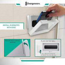 CHARGEWORX Portable Waterproof Shower Phone Holder, Wall-Mountable Smartphone Holder For Bathroom Or Kitchen, Touchscreen-Enabled, Anti-Fog Design, Universally Compatible