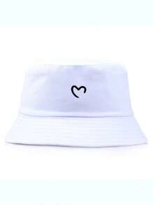 1 pièce Chapeau seau en forme de cœur unisexe, casquette de protection solaire décontractée pour l'extérieur