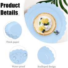 10pcs/20pcs/40pcs/Set,Light Blue Paper Plates 9Inch 7 Inch BabyBlue Scalloped Plates Disposable Dinner Plates For Wedding Shower Birthday Party Dessert Plates
