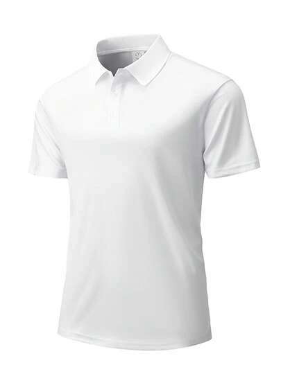 1 件轻质纯色时尚男士 Polo 衫，适合高尔夫、跑步、散步、聚会等户外活动