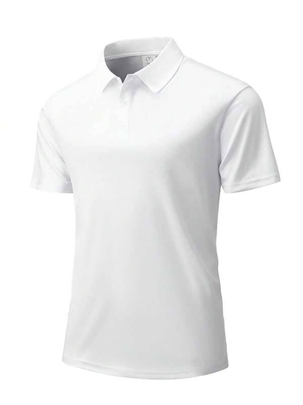 Camisa tipo polo de unicolor para hombres, camiseta versátil para exteriores, primavera/verano