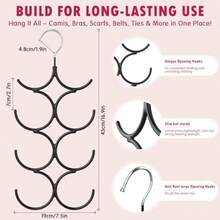 Tank Top Hanger2 Pack Space Saving Hangers Bra Camisole Hanger Small Closet Organizers And Storage For Dorm Apartment Holds Camisoles Bras Scarfs Ties Belts - Black - View 5
