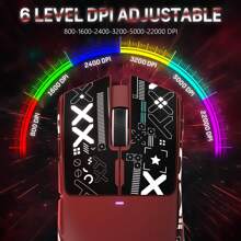Souris de jeu sans fil ultra-légère 11g avec bande antidérapante, dock de chargement RVB, PixArt PAW3311, souris PC sans fil/Bluetooth/2,4 GHz, 22 000 DPI, 5 boutons programmables pour PC