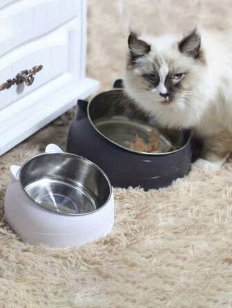 Platos para gatos y perros de acero inoxidable premium de 100 ml/200 ml/400 ml - Base antideslizante para comida y agua - ¡Perfectos para alimentar cachorros y gatos!