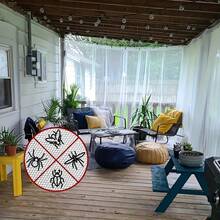 2pcs/4pcs Tirai Luar Ruangan Semi-Transparan Gaya Klasik - Kelambu Anti Nyamuk Poliester Rajut, Cocok Untuk Teras, Gazebo, Pergola - Desain Kantong Tiang, Transparan, Bernapas, Tanpa Lapisan - Kombinasikan Beberapa Bagian, Ideal Untuk Penggunaan Musim Panas - Putih - View 10